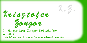 krisztofer zongor business card